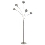 vidaXL Lampă de podea, argintiu, 200 cm, 5 x E14 vidaXL Lampă de podea, argintiu, 200 cm, 5 x E14