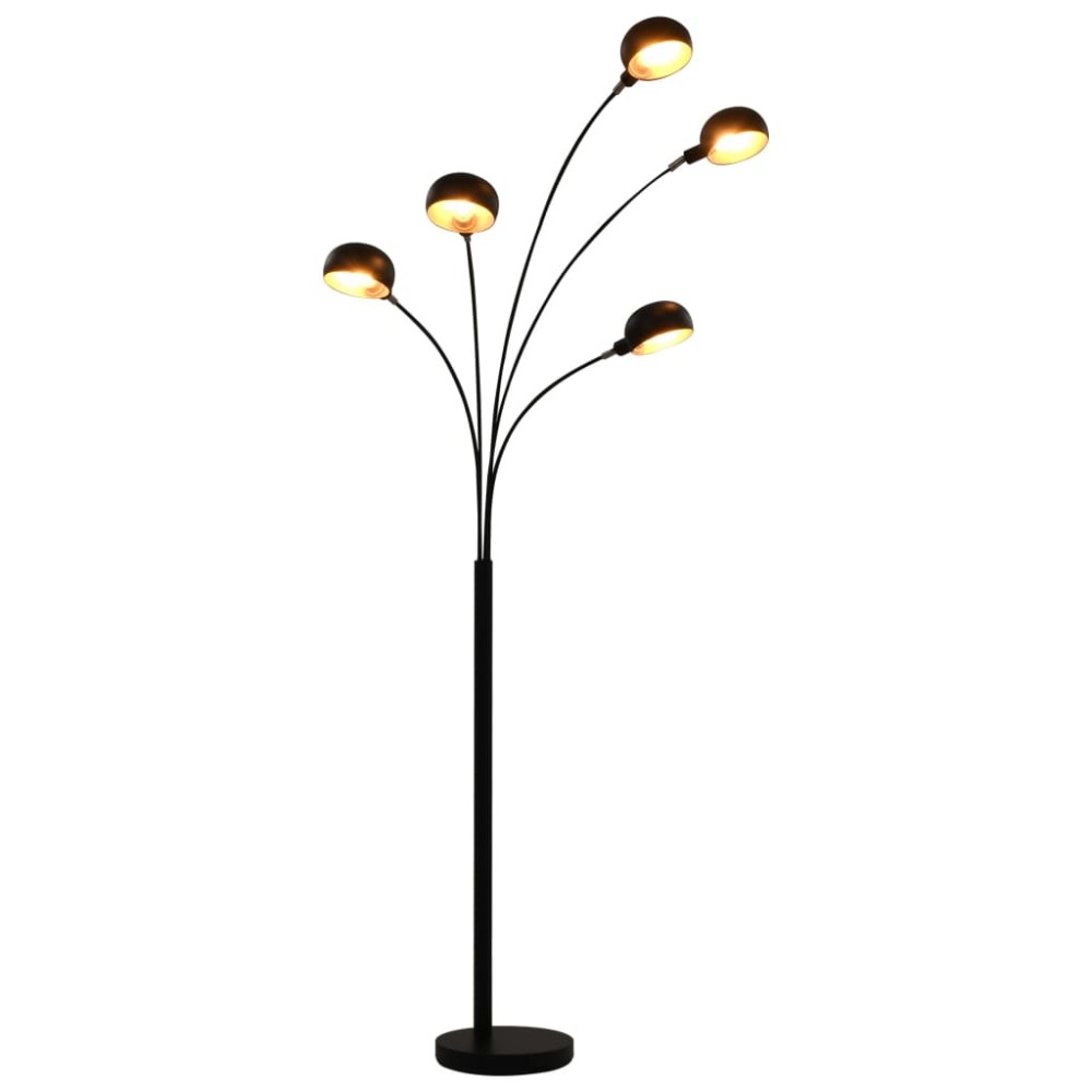 vidaXL Lampă de podea, negru și auriu, 200 cm, 5 x E14