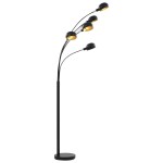 vidaXL Lampă de podea, negru și auriu, 200 cm, 5 x E14 vidaXL Lampă de podea, negru și auriu, 200 cm, 5 x E14