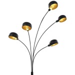 vidaXL Lampă de podea, negru și auriu, 200 cm, 5 x E14 vidaXL Lampă de podea, negru și auriu, 200 cm, 5 x E14