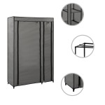 vidaXL Dulapuri pliabile de haine 2 buc. gri 110x45x175 cm țesătură vidaXL Dulapuri pliabile de haine 2 buc. gri 110x45x175 cm țesătură