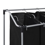 vidaXL Coș de sortare rufe cu 3 saci, negru, oțel vidaXL Coș de sortare rufe cu 3 saci, negru, oțel