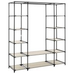 vidaXL Șifonier cu bare și compartimente, crem, 150x45x176 cm, textil