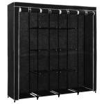 vidaXL Șifonier cu 4 compartimente, negru, 175 x 45 x 170 cm vidaXL Șifonier cu 4 compartimente, negru, 175 x 45 x 170 cm