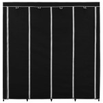 vidaXL Șifonier cu 4 compartimente, negru, 175 x 45 x 170 cm vidaXL Șifonier cu 4 compartimente, negru, 175 x 45 x 170 cm