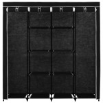 vidaXL Șifonier cu 4 compartimente, negru, 175 x 45 x 170 cm vidaXL Șifonier cu 4 compartimente, negru, 175 x 45 x 170 cm