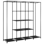 vidaXL Șifonier cu 4 compartimente, negru, 175 x 45 x 170 cm vidaXL Șifonier cu 4 compartimente, negru, 175 x 45 x 170 cm