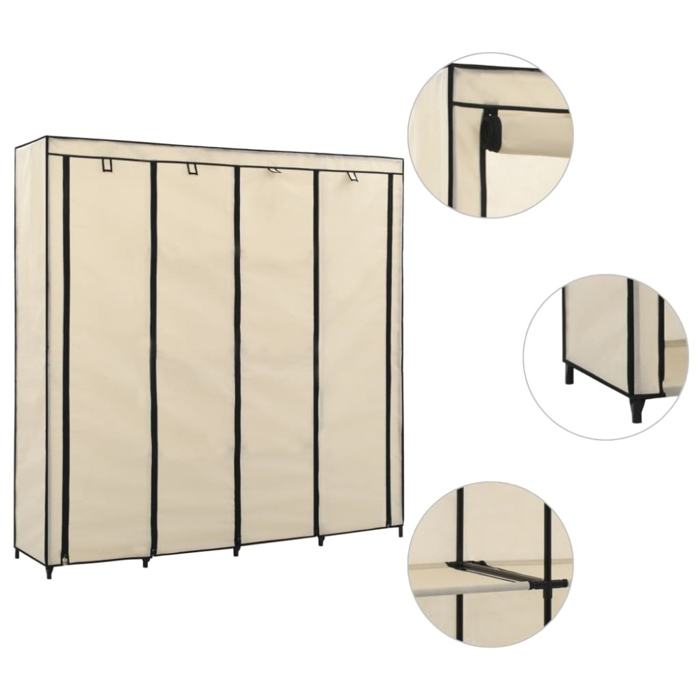 vidaXL Șifonier cu 4 compartimente, crem, 175 x 45 x 170 cm