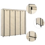vidaXL Șifonier cu 4 compartimente, crem, 175 x 45 x 170 cm vidaXL Șifonier cu 4 compartimente, crem, 175 x 45 x 170 cm