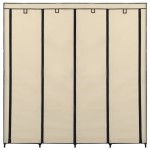 vidaXL Șifonier cu 4 compartimente, crem, 175 x 45 x 170 cm vidaXL Șifonier cu 4 compartimente, crem, 175 x 45 x 170 cm