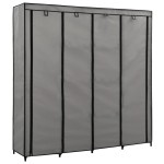 vidaXL Șifonier cu 4 compartimente, gri, 175 x 45 x 170 cm vidaXL Șifonier cu 4 compartimente, gri, 175 x 45 x 170 cm