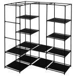 vidaXL Șifonier de colț, negru, 130 x 87 x 169 cm vidaXL Șifonier de colț, negru, 130 x 87 x 169 cm