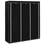 vidaXL Dulap cu bare și compartimente, negru, 150x45x175 cm vidaXL Dulap cu bare și compartimente, negru, 150x45x175 cm