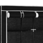 vidaXL Dulap cu bare și compartimente, negru, 150x45x175 cm vidaXL Dulap cu bare și compartimente, negru, 150x45x175 cm