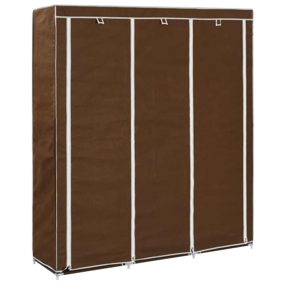 vidaXL Dulap cu bare și compartimente, maro, 150x45x175 cm, textil