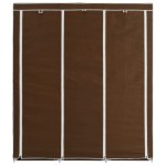 vidaXL Dulap cu bare și compartimente, maro, 150x45x175 cm, textil vidaXL Dulap cu bare și compartimente, maro, 150x45x175 cm, textil