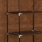 vidaXL Dulap cu bare și compartimente, maro, 150x45x175 cm, textil vidaXL Dulap cu bare și compartimente, maro, 150x45x175 cm, textil