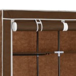 vidaXL Dulap cu bare și compartimente, maro, 150x45x175 cm, textil vidaXL Dulap cu bare și compartimente, maro, 150x45x175 cm, textil