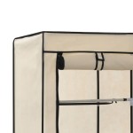 vidaXL Șifonier cu compartimente și bare, crem, 150x45x175 cm, textil