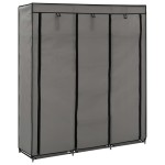 vidaXL Șifonier cu bare și compartimente, gri, 150x45x175 cm, textil vidaXL Șifonier cu bare și compartimente, gri, 150x45x175 cm, textil