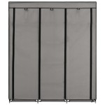 vidaXL Șifonier cu bare și compartimente, gri, 150x45x175 cm, textil vidaXL Șifonier cu bare și compartimente, gri, 150x45x175 cm, textil