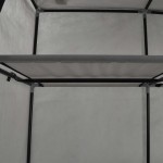 vidaXL Șifonier cu bare și compartimente, gri, 150x45x175 cm, textil vidaXL Șifonier cu bare și compartimente, gri, 150x45x175 cm, textil