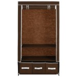 vidaXL Șifonier, maro, 87 x 49 x 159 cm, material textil