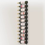vidaXL Suport sticle de vin montat pe perete, 12 sticle, negru, fier
