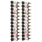 vidaXL Suporturi vin montate pe perete, 12 sticle, 2 buc, negru, fier