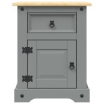 vidaXL Noptieră, gri, 53x39x67 cm, lemn de pin mexican, gama Corona
