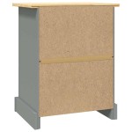 vidaXL Noptieră, gri, 53x39x67 cm, lemn de pin mexican, gama Corona