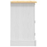 vidaXL Noptieră, alb, 53x39x67 cm, lemn de pin mexican, gama Corona