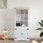 vidaXL Dulap de bucătărie, alb, pin mexican, 80x40x170 cm, gama Corona