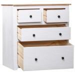 vidaXL Servantă, alb, 80 x 40 x 83 cm, lemn de pin, gama Panama vidaXL Servantă, alb, 80 x 40 x 83 cm, lemn de pin, gama Panama