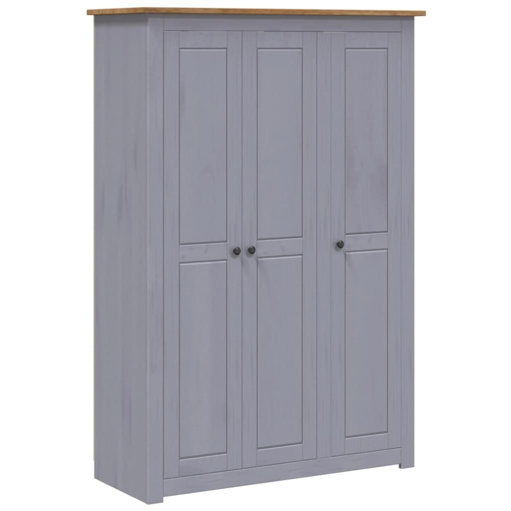 vidaXL Șifonier cu 3 uși, gri, 118 x 50 x 171,5 cm, pin gama Panama