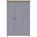vidaXL Șifonier cu 3 uși, gri, 118 x 50 x 171,5 cm, pin gama Panama