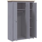 vidaXL Șifonier cu 3 uși, gri, 118 x 50 x 171,5 cm, pin gama Panama