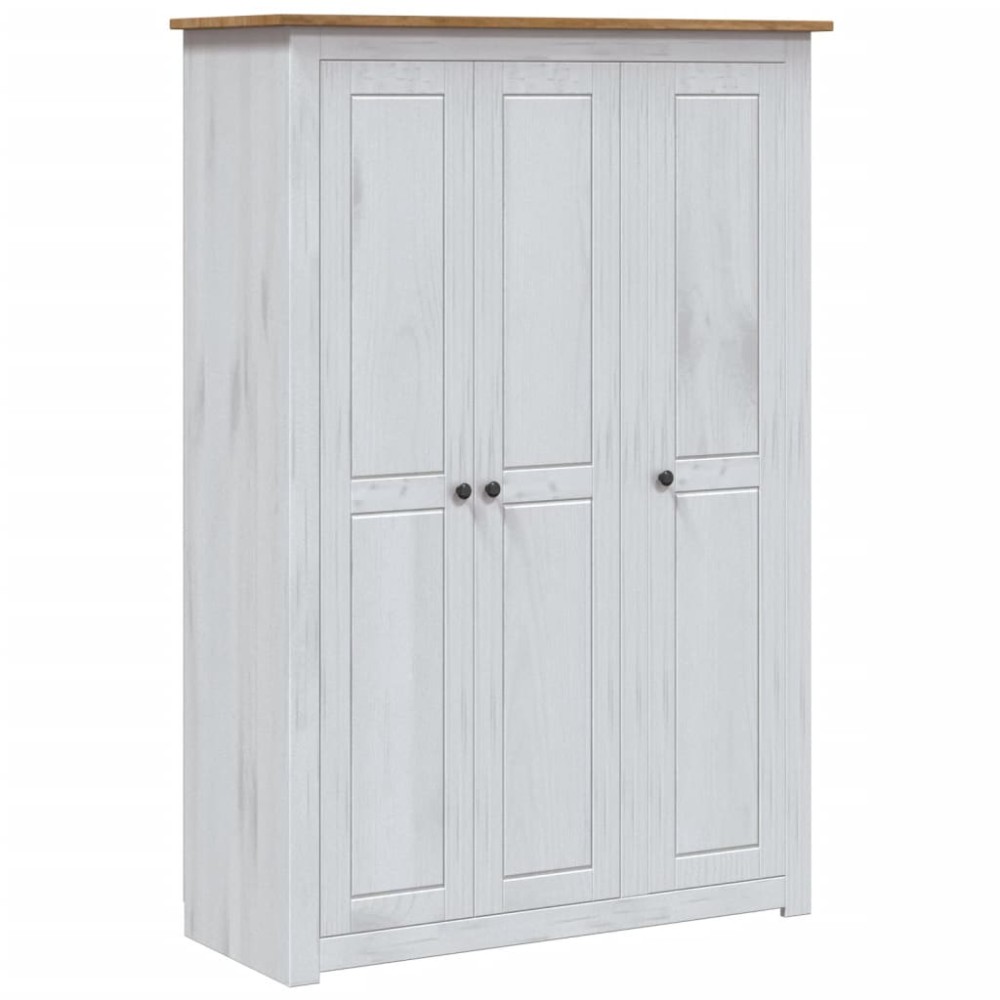 vidaXL Șifonier cu 3 uși, alb, 118 x 50 x 171,5 cm, pin gama Panama
