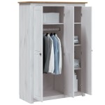 vidaXL Șifonier cu 3 uși, alb, 118 x 50 x 171,5 cm, pin gama Panama vidaXL Șifonier cu 3 uși, alb, 118 x 50 x 171,5 cm, pin gama Panama