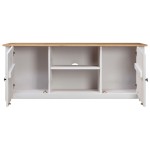 vidaXL Comodă TV, alb, 120x40x50 cm, lemn masiv de pin, gama Panama