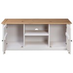 vidaXL Comodă TV, alb, 120x40x50 cm, lemn masiv de pin, gama Panama