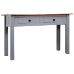 vidaXL Masă consolă, gri, 110x40x72 cm, lemn masiv de pin, gama Panama