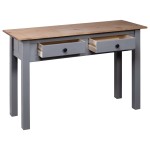 vidaXL Masă consolă, gri, 110x40x72 cm, lemn masiv de pin, gama Panama