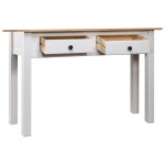 vidaXL Masă consolă, alb, 100x40x72 cm, lemn masiv de pin, gama Panama