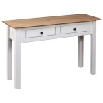 vidaXL Masă consolă, alb, 100x40x72 cm, lemn masiv de pin, gama Panama
