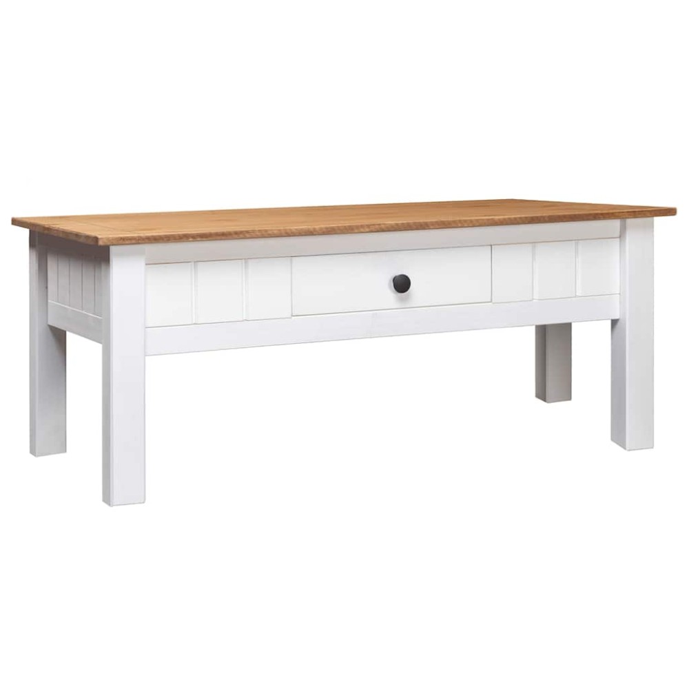 vidaXL Măsuță de cafea alb 100x60x45 cm lemn masiv de pin gama Panama
