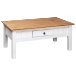 vidaXL Măsuță de cafea alb 100x60x45 cm lemn masiv de pin gama Panama vidaXL Măsuță de cafea alb 100x60x45 cm lemn masiv de pin gama Panama
