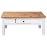 vidaXL Măsuță de cafea alb 100x60x45 cm lemn masiv de pin gama Panama vidaXL Măsuță de cafea alb 100x60x45 cm lemn masiv de pin gama Panama