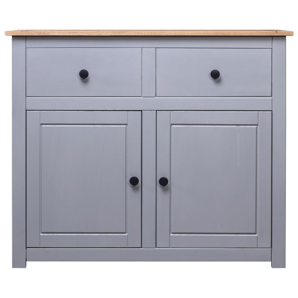 vidaXL Servantă, gri, 93 x 40 x 80 cm, lemn masiv pin, gama Panama