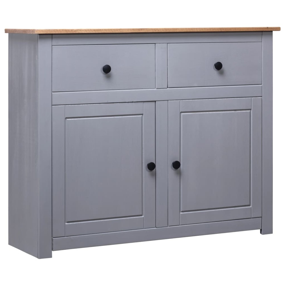 vidaXL Servantă, gri, 93 x 40 x 80 cm, lemn masiv pin, gama Panama